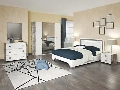 £999 • Buy Diletta High Glossy 4 Doors Italian Bedroom Set (From SanMartino Mobili Italia)