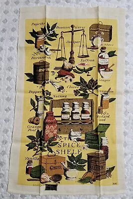 Vintage Kay Dee Handprints 100% Linen Tea Towel Spice Shelf Sewell Jackson • $24.99