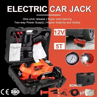 5T 12V Multifunction Electric Hydraulic Jack Auto Lift Air Pump Car Tire Repair • $131.99