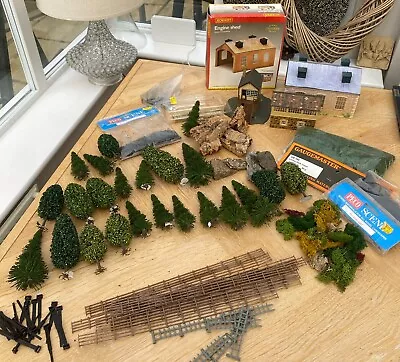 Model Railway Landscape Scenic Materials Hornby Trees Fence Lichen Rocks Coal OO • £32