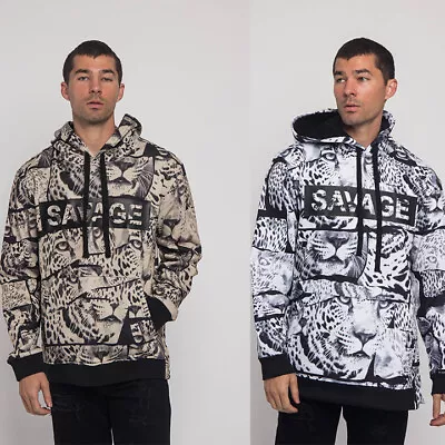 Men's Savage Leopard Fleece Pullover Graphic Hoodie Sweater Jacket     JK5024  • $32.95