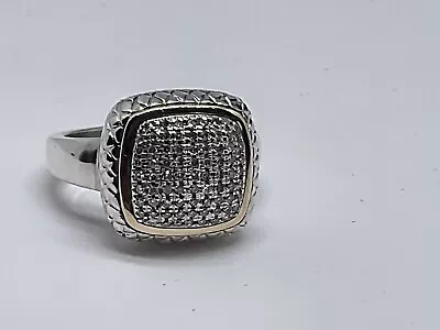 Alwand Vahan Quilted DIAMOND Top 14k Gold W/ Sterling Silver Ring • $331.50