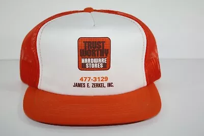 $12.99 • Buy VINTAGE James Zerkel Trust Worthy Hardware Stores Trucker Hat Mount Jackson VA