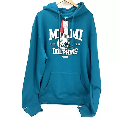 Miami Dolphins NFL Hoodie Pullover Mens 3XL GO FINS Mitchell & Ness NEW • $49.99