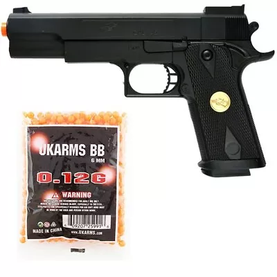 DOUBLE EAGLE FULL SIZE M1911 SPRING AIRSOFT PISTOL HAND GUN W/ 1000 6mm BB BBs • $10.95