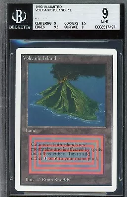 MINT BGS 9 1993 Unlimited Volcanic Island ~ QUAD++9.5 ~ Vintage MTG/Magic Card • $1480