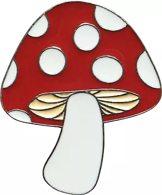 Enamel Pin - Red Mushroom With White Dots Fly Agaric Badge Lapel Pin #3430 • $10.99