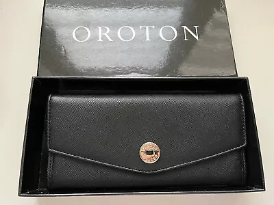 $91 • Buy Oroton Black Continental Wallet Leather Black
