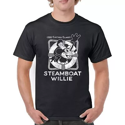 Steamboat Willie Vintage Life Preserver T-shirt Cartoon Classic Men's Tee • $17.95