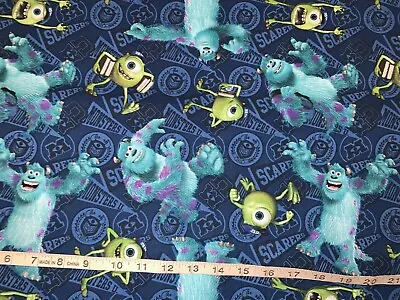 NEW Rare Monster University Mike Sully 100% Cotton Fabric Sold By FQ(Fat Quarter • $8.98