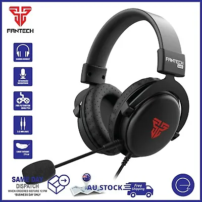 $39 • Buy PC Gaming Headset Fantech 3.5mm Light-weight Mic Headphone Switch PS5 PS4 Xbox