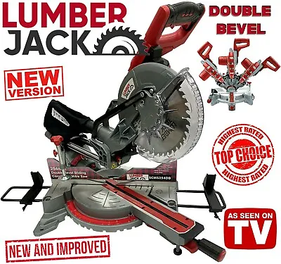 10  Compound Sliding Mitre Saw DOUBLE BEVEL Blade Laser Lumberjack 240v 254mm • £179.99