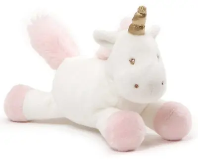 Baby Gund Unicorn Soft Toy Luna White Pink  7  Plush Infant Rattle Cuddly New • £10.99