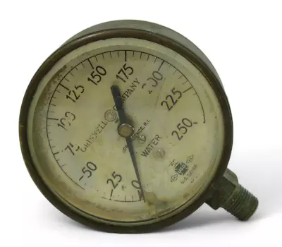 Vintage Grinnell Company Brass Water Pressure Gauge Steampunk Décor • $39.98