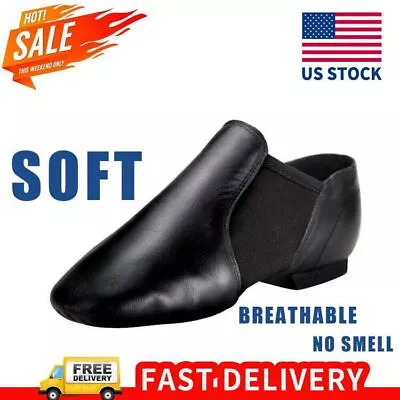 Synthetic Leather Jazz Shoes Slip On For Women And Men's Dance Shoes US Sell • $15.15