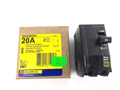 Square D QO220VH 22K 2p20a Plug In Miniature Circuit Breaker Brand New • $79.99
