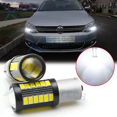 White 80W LED Bulbs For Volkswagen MK6 Jetta 2011-17 Daytime Running Lights DRL • $13.98