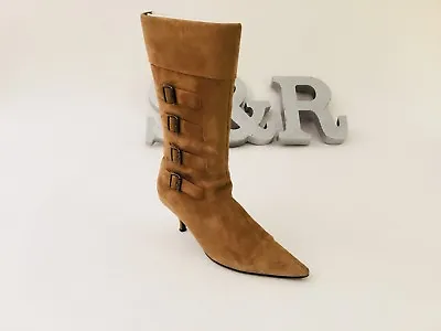 Amanda Smith Milan Womens Gold Suede Boots Size 7.5 M • $9.99