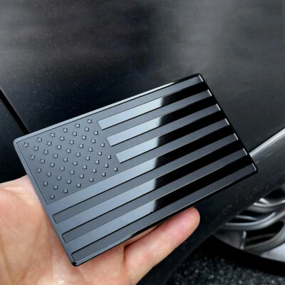 $13.60 • Buy 2x American US Flag Car Stickers Metal Emblem Badge Decal Exterior Accessories