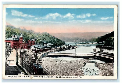 1919 Looking Up The River From Mansion Mauch Chunk Pennsylvania PA Postcard • $14.98