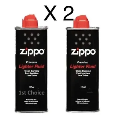 2 X Zippo Premium Lighter Fuel Fluid Petrol 125ml + Free Delivery UK • £10.98