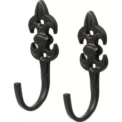 £5.92 • Buy 2x METAL CURTAIN HOLD BACKS Fleur-De-Lys Screw On Drape Blind Tassel Wall Hooks