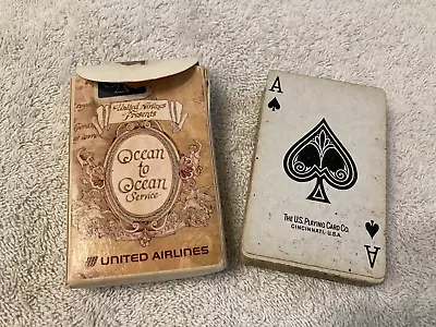 Vintage United Airlines Souvenir Playing Cards Ocean To Ocean Service. • $9.99