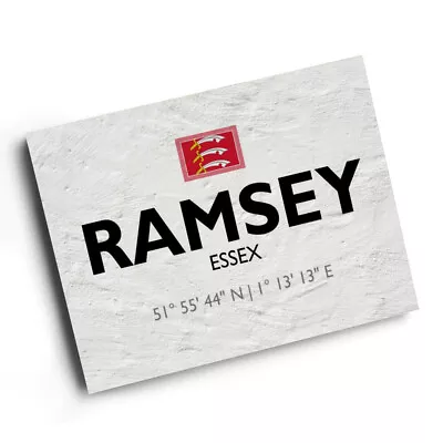 A3 PRINT - Ramsey Essex - Lat/Long TM2130 • £9.99
