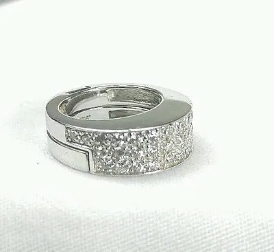GUESS COLLECTION MICRO PAVE CZ STACK Sterling Silver 925 - Ring 6 • $45