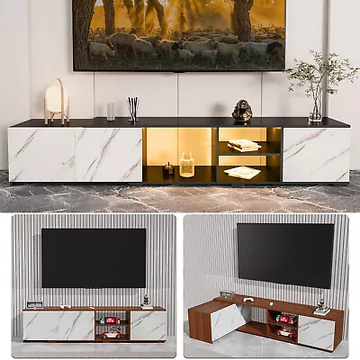 LED TV Stand Cabinet For 65 Inch High Gloss Media Console With Open Shelves • $179.99