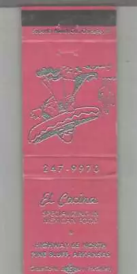 Matchbook Cover - Sombrero - El Cacina Mexican Restaurant Pine Bluff AR • $4.95