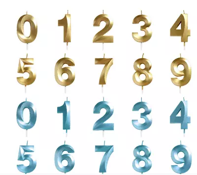 New Birthday Candle Numbers Each Gold Silver Rose Gold  Blue And Pink • $6.95