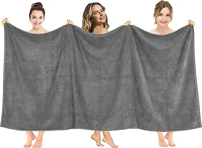 Grey Extra Large Super Jumbo Bath Sheets Beach Towels Premium Quality 600 GSM • £9.99