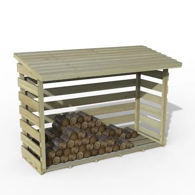 Wooden Log Store Large Pent 5'11 X 2'8 Outdoor Wood Store 1.8x0.8m Free Delivery • £119.99