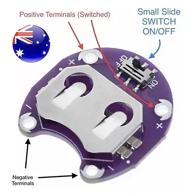 CR2032 Coin Cell 3V Lithium Battery Holder Mount Switched DIY Lilypad Arduino • $4.96