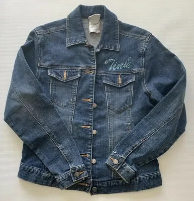 Disney Store Tinkerbell Tink Denim Jean Jacket Women 2/4 XS Worn EUC • $49.99