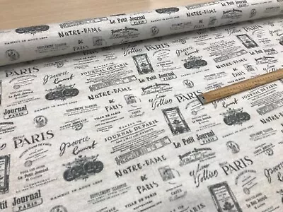 £2.99 • Buy Vintage Paris Furnishing Fabric Upholstery Material 140 Cms Wide Labels