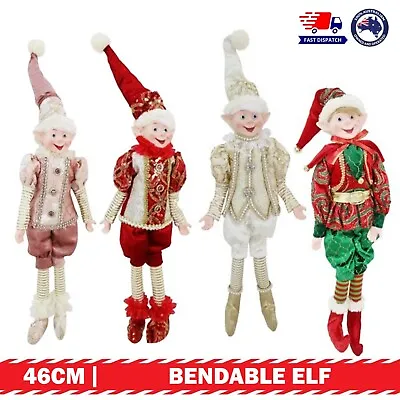 Deluxe Christmas Elf Bend & Pose Toy 40CM Bendable Naughty Elves Xmas Decor AU • $34.95