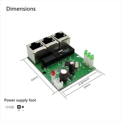 RTL8306E Realtek Chipset 90/180 Degree RJ45 3 Port Mini Ethernet Switch Board • $26.77