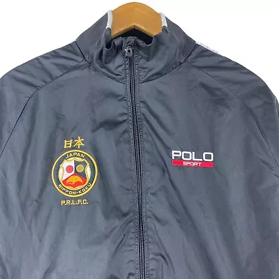 Ralph Lauren Polo Sport Japan World Cup Track Jacket Windbreaker Black Size L • $49.77