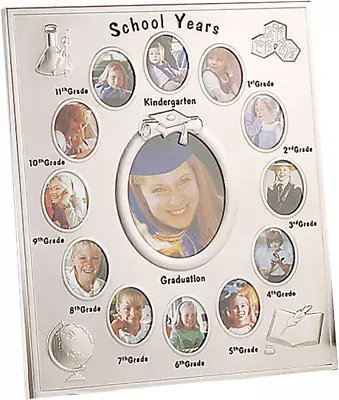 School Years K-12 Picture Frame 13 Openings Silver • $32.88