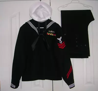 US Navy Dress Blue Crackerjack Jumper Uniform 48R 42R CURRENTLY WORN • $224