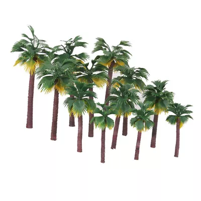 12x Coconut Palm Trees Model Train Beach Rain Forest Scenery HO OO N Scale • £8.62