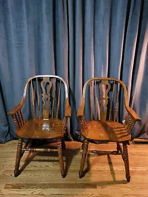 Vintage Wheelback Windsor Chair Spindle Back Richardson Brothers (2) • $899