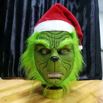 Cosplay Costume The Grinch Stole Mask Christmas Hat Party Prop Halloween • $33.99