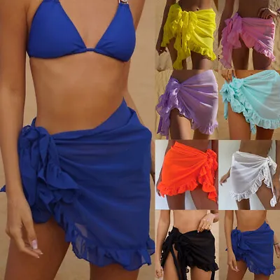 £9.42 • Buy UK Women's Sarong Dress Swimwear Bikini Beach Wear Cover Up Swimsuit Wrap Skirts