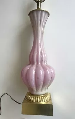 Murano Barovier&Toso Glass Lamp Pink W/Gold Dust Circa 1940-No Chips No Crackes • $299