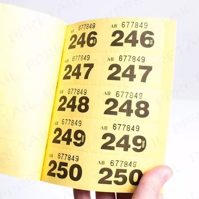 RAFFLE/CLOAKROOM TICKET BOOKS 1/2/5/10 Pack Tombola/Draw VARIOUS COLORS Numbered • £4.59