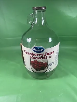 Vintage Ocean Spray Raspberry Cranberry Drink 1 Gallon Glass Jug 1970’s O5 V1 • $24.99
