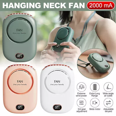 Hanging Fan Portable Neck Fan Travel USB Rechargeable Mini Cooling Desk Fan • $18.99